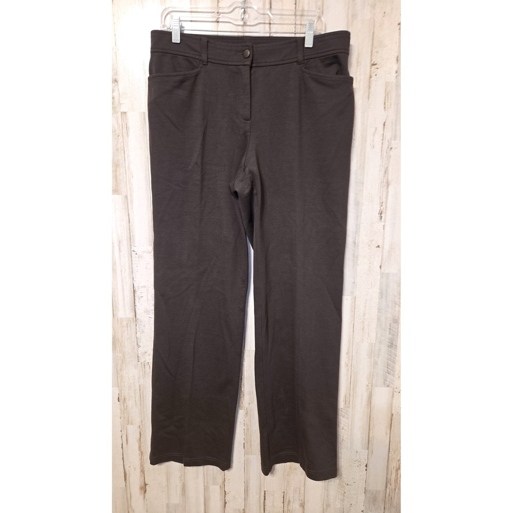 Eileen Fisher size M Ponte Stretch Straight Knit Pants Trousers EUC